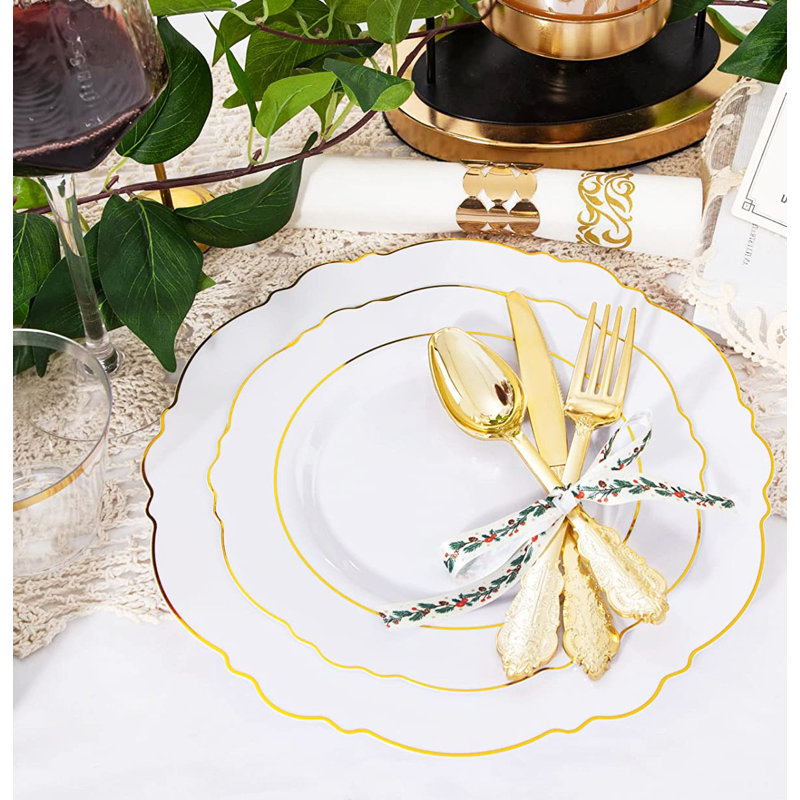 OPTERWQ Disposable Wedding Flatware Set for 50 Guests Wayfair